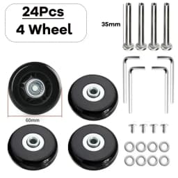 4/2Pcs Luggage Suitcase Replacement Wheels, 50x18mm PU Caster Wheels Bearings Repair Kits, Shelf Replacement Wheels for Luggage