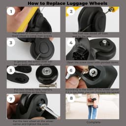 4/2Pcs Luggage Suitcase Replacement Wheels, 50x18mm PU Caster Wheels Bearings Repair Kits, Shelf Replacement Wheels for Luggage