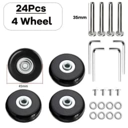 4/2Pcs Luggage Suitcase Replacement Wheels, 50x18mm PU Caster Wheels Bearings Repair Kits, Shelf Replacement Wheels for Luggage