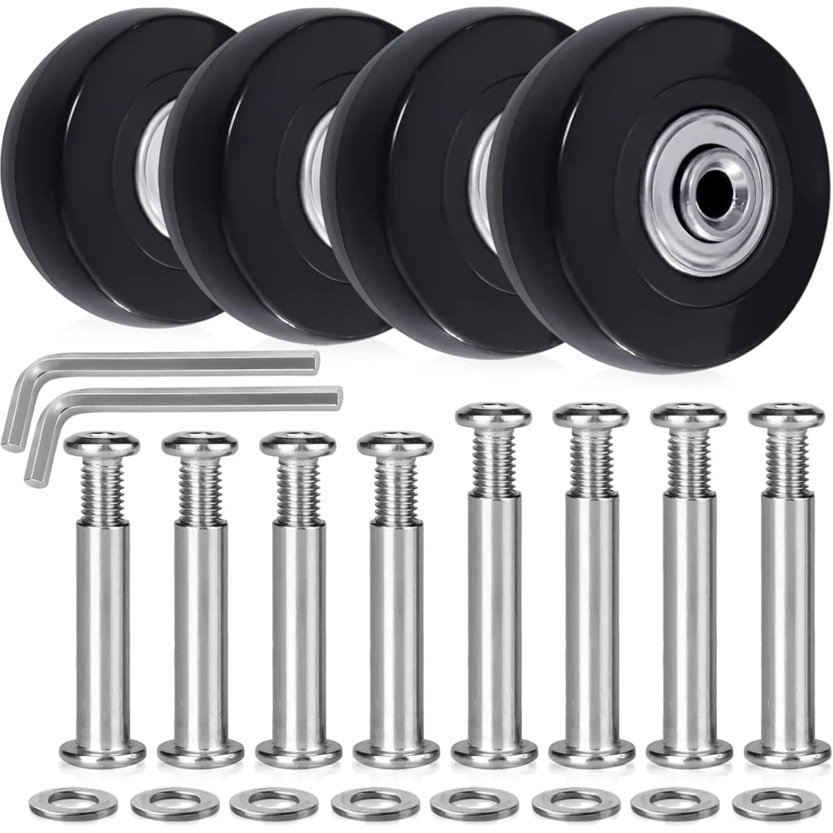 4/2Pcs Luggage Suitcase Replacement Wheels, 50x18mm PU Caster Wheels Bearings Repair Kits, Shelf Replacement Wheels for Luggage