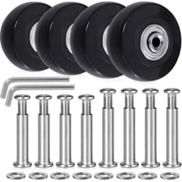 4/2Pcs Luggage Suitcase Replacement Wheels, 50x18mm PU Caster Wheels Bearings Repair Kits, Shelf Replacement Wheels for Luggage