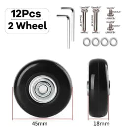 4/2Pcs Luggage Suitcase Replacement Wheels, 50x18mm PU Caster Wheels Bearings Repair Kits, Shelf Replacement Wheels for Luggage
