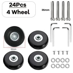 4/2Pcs Luggage Suitcase Replacement Wheels, 50x18mm PU Caster Wheels Bearings Repair Kits, Shelf Replacement Wheels for Luggage