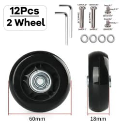 4/2Pcs Luggage Suitcase Replacement Wheels, 50x18mm PU Caster Wheels Bearings Repair Kits, Shelf Replacement Wheels for Luggage