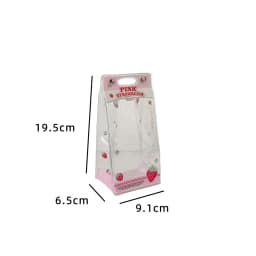 Cartoon Four Clover PVC Transparent Backpack Pendant Keychain Doll Bag Cute Storage Anime Figure Decoration Display Bag GirlGift