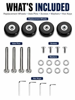 Luggage Wheels Replacement Black Rubber Universal Casters Fix Noisy Broken Suitcase Spinner Repair Parts Kit for Travel DIY User