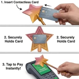 Magic Star Design Wand Shaped Card Holder, Portable Credit Card Case, Lightweight Stylish Contactless Payment ETC Card Organizer