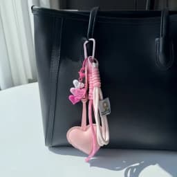 Cute PU Heart Leather Rope Keychain Handmade Braided Rope Car Keyrings Ins Y2K Love Rope Bag Charm Children