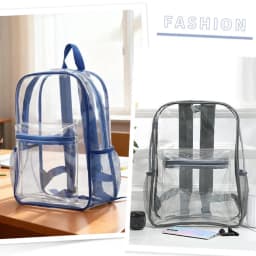 Clear Transparent Pvc Backpack Large Capacity Air Cushion Strap Waterproof Wear Resistant Unisex Kids School Bag For Travel Use
