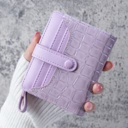 Mini Crocodile Print Clutch Wallet, Short Credit Card Holder, Women's Card Case & Coin Purse
