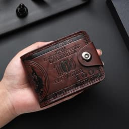 Vintage 100 Dollar Pattern Men Wallet PU Leather Short Bifold Purse Multi Card Holder Hasp Coin Bag For Men