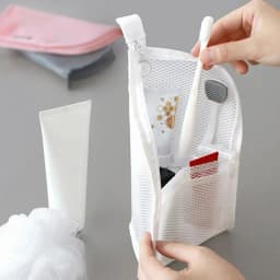 Mesh Travel Toiletry Bag Portable Toothbrush Cosmetic Organizer Makeup Brush Storage Pouch Bathroom Wash Pack