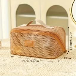 Net Yarn Mesh Translucent Makeup Bag Large Capacity Pillow Travel Essential Toiletry Pouch Multi-Functional Makeup Bag