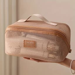 Net Yarn Mesh Translucent Makeup Bag Large Capacity Pillow Travel Essential Toiletry Pouch Multi-Functional Makeup Bag