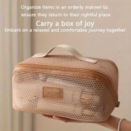 Net Yarn Mesh Translucent Makeup Bag Large Capacity Pillow Travel Essential Toiletry Pouch Multi-Functional Makeup Bag