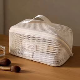 Net Yarn Mesh Translucent Makeup Bag Large Capacity Pillow Travel Essential Toiletry Pouch Multi-Functional Makeup Bag