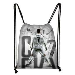 Football Star Print Drawstring Bag, Lightweight & Durable, Sports Fitness Yoga Storage Bag
