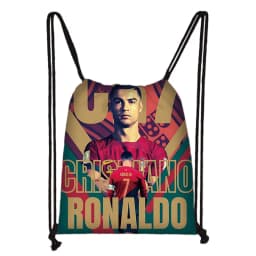 Football Star Print Drawstring Bag, Lightweight & Durable, Sports Fitness Yoga Storage Bag
