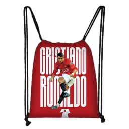 Football Star Print Drawstring Bag, Lightweight & Durable, Sports Fitness Yoga Storage Bag