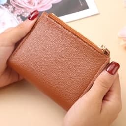 Factory Wholesale Short Women's Zipper Wallet Matte Versatile Purse Versatile Multi-Card Slot Small Money Clip Storage Bag