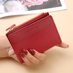 Factory Wholesale Short Women's Zipper Wallet Matte Versatile Purse Versatile Multi-Card Slot Small Money Clip Storage Bag