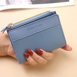 Factory Wholesale Short Women's Zipper Wallet Matte Versatile Purse Versatile Multi-Card Slot Small Money Clip Storage Bag