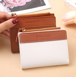 Factory Wholesale Short Women's Zipper Wallet Matte Versatile Purse Versatile Multi-Card Slot Small Money Clip Storage Bag