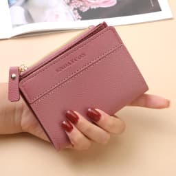Factory Wholesale Short Women's Zipper Wallet Matte Versatile Purse Versatile Multi-Card Slot Small Money Clip Storage Bag