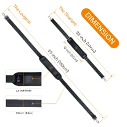 59 Inch Shoulder Strap Universal Replacement Handbag Strap with Fixed Padding and Adjustable Buckle for Single Shoulder Bag
