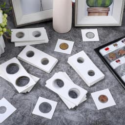 50PCS Square Cardboard Case Coin Album Commemorative Coin Paper Protective Clip Coin Supplies Storage 20.5/23/25/27.5/31.5/40mm