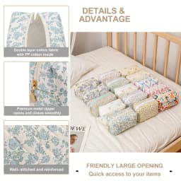 Storage Organizer Floral Puffy Quilted Makeup Bag Flower Printed Cosmetic Pouch Large Travel Cosmetic Bag Make up Aesthetic