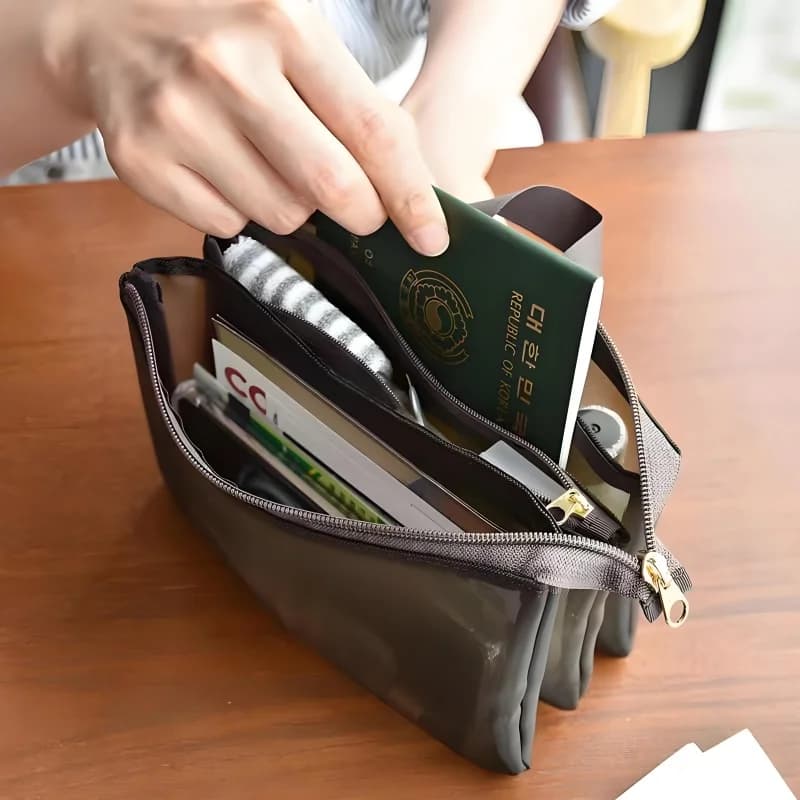 Mesh Storage Makeup Bag, Large Capacity, Simple and Portable Washing Bag, Business Travel Storage Bag - Multi-Purpose Storage Ba