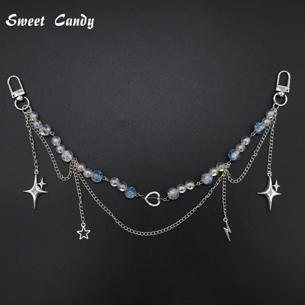 Adjustable Detachable ITA Bag Double Chain Star Heart Pendant DIY Bag Decorative Chain Pain Bag Charm Fashion Waist Chain