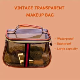 Transparent Large Capacity Women's Makeup Bag Waterproof Gym Toiletry Bag Travel Portable Storage PVC Material Box Shape Gifts