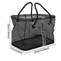 Portable Mesh Toiletry Bag Handle Quick Drying Large Capacity Bathroom Shower Travel Makeup Tote Handbag Organizer Basket