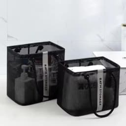 Portable Mesh Toiletry Bag Handle Quick Drying Large Capacity Bathroom Shower Travel Makeup Tote Handbag Organizer Basket