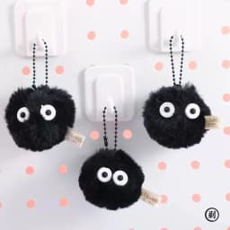 1/2/3/5/10pcs Coal Ball Figurines Keychains Accessories Cute Plush Black Coal Ball Cartoon Bag Pendants