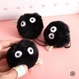 1/2/3/5/10pcs Coal Ball Figurines Keychains Accessories Cute Plush Black Coal Ball Cartoon Bag Pendants