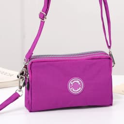 Fashion ladies crossbody bag large capacity single shoulder bag with three zippers phone and loose change storage bag