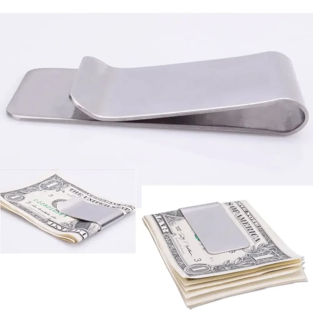 High Quality Metal Clip Slim Pocket Credit Card ID Clip Stainless Steel Money Clip Wallet Cash Clamp Men Purse