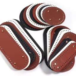 Handmade Oval Bottom for Knitted Bag PU Leather Pad Handcraft Bag Base With Holes DIY Crochet Bag Bottom Accessories