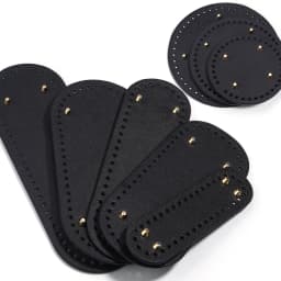 Handmade Oval Bottom for Knitted Bag PU Leather Pad Handcraft Bag Base With Holes DIY Crochet Bag Bottom Accessories