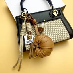New Braided Rope Croissant Keychain Bread Shape Heart Bag Pendant Leather Mobile Phone Lanyard Gifts