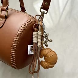 New Braided Rope Croissant Keychain Bread Shape Heart Bag Pendant Leather Mobile Phone Lanyard Gifts