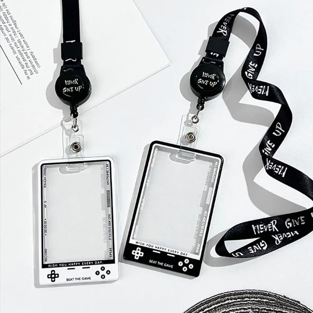 Creative Transparent Kpop Card Holder Korean Fashion Display Student Card Protector for Kids Idol Photocard Holder with String