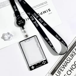 Creative Transparent Kpop Card Holder Korean Fashion Display Student Card Protector for Kids Idol Photocard Holder with String