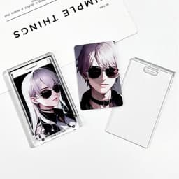 Creative Transparent Kpop Card Holder Korean Fashion Display Student Card Protector for Kids Idol Photocard Holder with String
