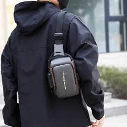 Sac à bandoulière élégant Pour Hommes – Tissu Oxford Durable, Sac De Poitrine à bandoulière Avec Poche Pour téléphone, Fermeture