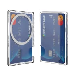 Magnetic Clear Card Holder Wallet Plastic Strong Adsorption Case Portable Card Slots Cover for Apple Phone Android for Men Women