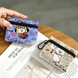 Cute BT21 Daily Carry Oxford Fabric Small Coin Purse Multi-use Storage Pouch For Keys Cards Coins